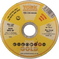 115 X 1.0 X 22MM A 60 S-BF Gold Inox Reinforced Cut-off Disc, Type 41 (Flat)
