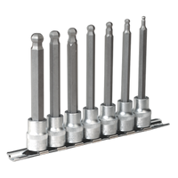 Hex Ball-end Socket Bit Set7 Piece Metric 3/8" Square Drive 100mm
