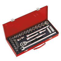 Socket Set32 Piece 1/2" Square Drive 6PT WallDrive - Metric/Imperial