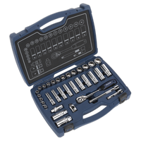 Socket Set34 Piece 3/8" Square Drive 6PT WallDrive Metric