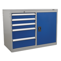 Industrial Cabinet/Workstation 5 Drawer & 1 Shelf Locker