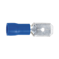 Push-on Terminal 6.3mm Male Blue, Pack of 100