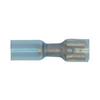 Heat Shrink Push-on Terminal 6.4mm Female Blue, Pack of 25