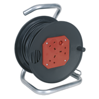 Cable Reel 25m 4 x 230V 1.5mm Heavy Duty Thermal Trip