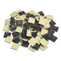 Self-adhesive Cable Tie Mount 20 x 20mm Black, Pack of 100