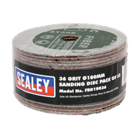 Sanding Disc Fibre Backed 100MM 36 Grit Pack of 25