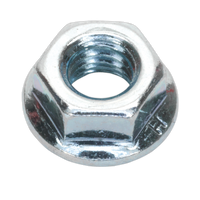 Flange Nut Serrated M6 Zinc DIN 6923 Pack of 100