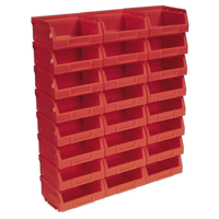 Plastic Storage Bin 105 x 85 x 55mm - Red, Pack of 24