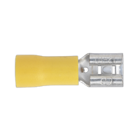 Push-on Terminal 6.3mm Female Yellow, Pack of 100