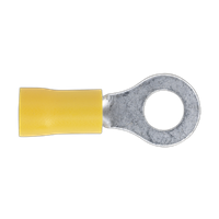 Easy-entry Ring Terminal 6.4mm (1/4") Yellow, Pack of 100
