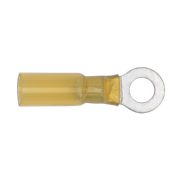 Heat Shrink Ring Terminal 6.4mm Yellow, Pack of 25