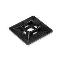 Nylon 19mm x 19mm Black Adhesive Bases Cable Ties, Pack of 100