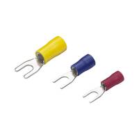 Blue Insulated Fork, 6.4 Int., 9.5mm Outer, 1.5mm-2.5mm Cable, Pack of 100