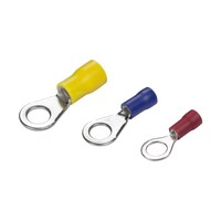 Red Insulated Ring, 13.0 Int., 18.0mm Outer, 0.5mm-1.5mm Cable, Pack of 100