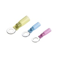 Red Insulated Lined Heat Shrink Ring 8.4mm, 0.5mm-1.5mm Cable, Pack of 100