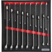 18 Piece 6 - 24mm Professional Combination Spanner Set in Tool Control 2/3 Foam Inlay for Tool Cabinets