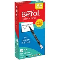 Berol Color Fine Fibre Tip Colouring Pen 0.6mm Line Assorted Colours (Pack 12)