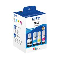 Epson 102 Black Cyan Magenta Yellow Ink Cartridge 1 x 127ml + 3 x 70ml Eco Tank - C13T03R640