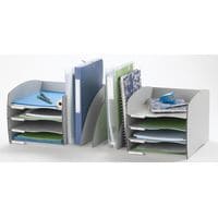 Fast Paper Desktop Organiser 8 Compartments Grey F3022212