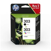 HP 303 Black Tricolour Ink Cartridge 2x 4ml Twinpack for HP ENVY Photo 6230/7130/7830 series - 3YM92AE