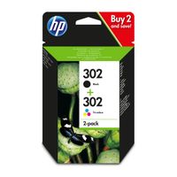 302 Black Standard Capacity Tricolour Ink Cartridge 4ml & 3.5ml Twinpack - X4D37AE