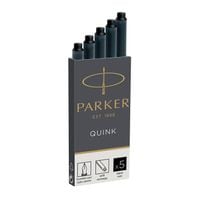 Parker Quink Ink Refill Cartridge for Fountain Pens Black (Pack 5)