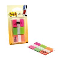 Post-it Index Flags Strong Repositionable 25x38mm 3x22 Tabs Pink Green Orange (Pack 66) 686-PGO
