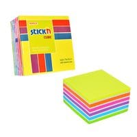 Stickn Sticky Notes Cube 76x76mm 400 Sheets Neon Colours 21539