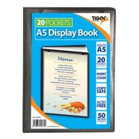 Tiger A5 Presentation Display Book 20 Pocket Black
