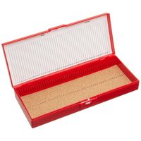 Premium Microscope Slide Box 50-Place Cork Red EACH