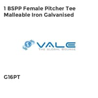1 BSPP Female Pitcher Tee Malleable Iron Galvanised G16PT