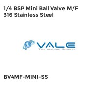 1/4 BSP Mini Ball Valve M/F 316 Stainless Steel BV4MF-MINI-SS