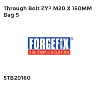 Through Bolt ZYP M20 x 160mm Bag 5 FORTB20160M