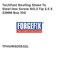 TechFast Roofing Sheet To Steel Hex Screw NO.3 Tip 5.5 X 32MM Box 100