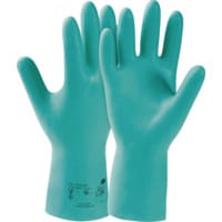 Chemical Resistant Gloves, Green, Size 9, Pack of 10