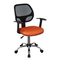 Loft Home Office Home Office Chair in Black Mesh Back, Orange Fabric Seat with Chrome Base