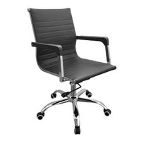 Loft Home Office Home Office Chair with Contour Back in Black Faux Leather with Chrome Base
