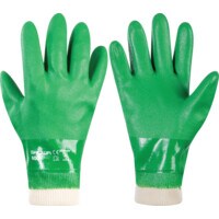 Waterproof Gloves, Green PVC, Size 10