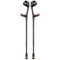 Closed Cuff Comfort Grip Double Adjustable Crutch - Black (Pair)
