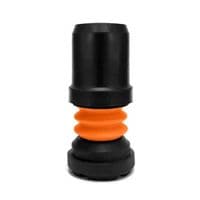 Shock Absorbing Walking Stick Ferrule - Black - Size 22