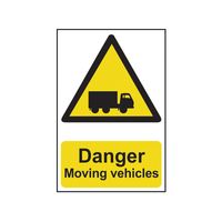 Danger Moving Vehicles - PVC Sign 400 x 600mm SCA4100