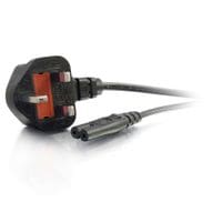 C2g Non-Polarised Power Cord - Power Cable - Iec 60320 C7 To Bs 1363 (M) - Ac 250 V - 2 M - Molded - Black - United Kingdom