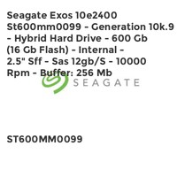Seagate Exos 10e2400 St600mm0099 - Generation 10k.9 - Hybrid Hard Drive - 600 Gb (16 Gb Flash) - Internal - 2.5" Sff - Sas 12gb/S - 10000 Rpm - Buffer: 256 Mb