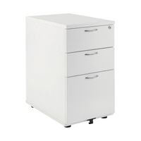 Desk High Pedestal 3 Drawer 600mm Deep White - KF98511