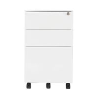 Steel Under Desk Pedestal 3 Drawer White - KF98514
