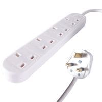 UK 4-Gang Mains Power Extension Block 5m 27-4050