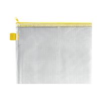 Mesh Zip Bag 255x205mm Yellow (Pack of 5) Zipper Yellow