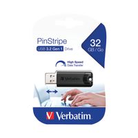 Pinstripe USB 3.0 Flash Drive 32GB Black 49317