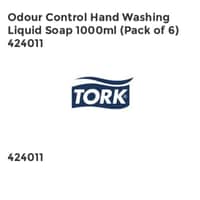 Odour Control Hand Washing Liquid Soap 1000ml, Pack of 6 424011