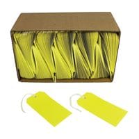 Strung Tags 120X60mm Yellow (Pack of 1000) - KF01626